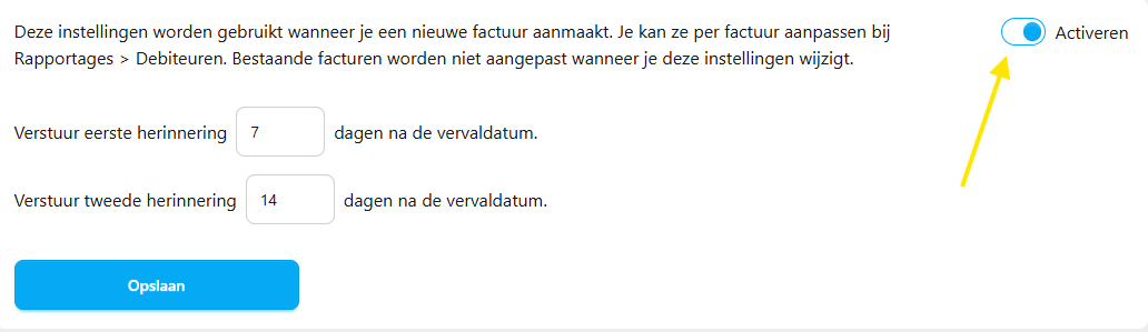Afbeelding herinneringen instellen