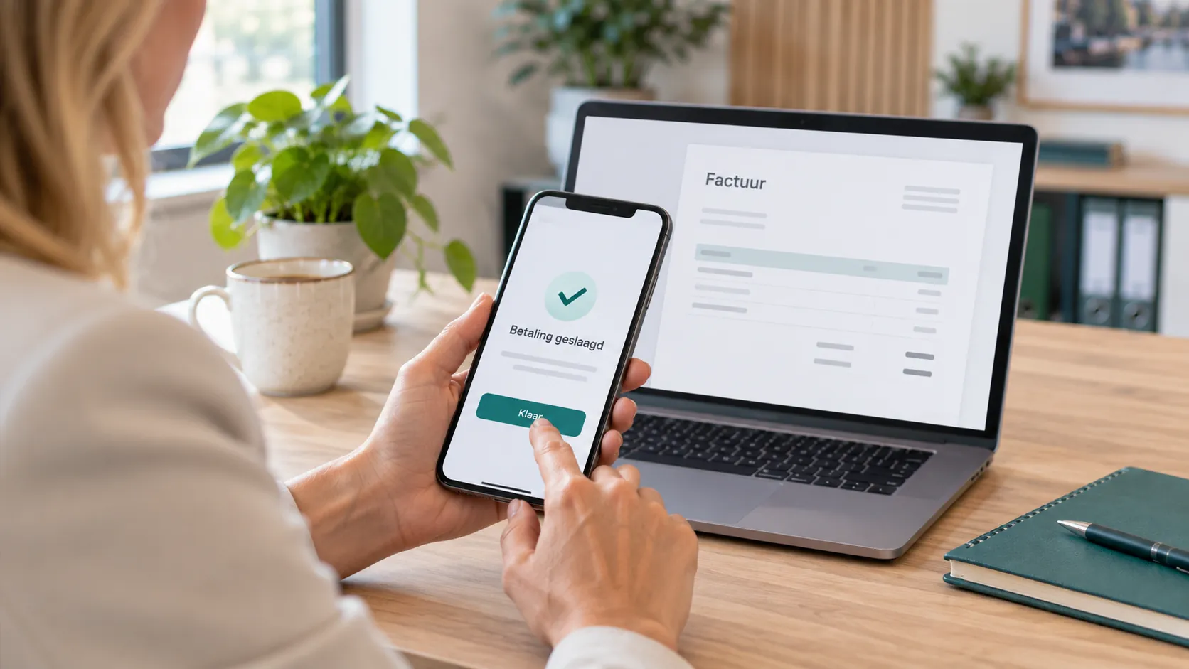 Ondernemer die snel en foutloos een online factuur verstuurt