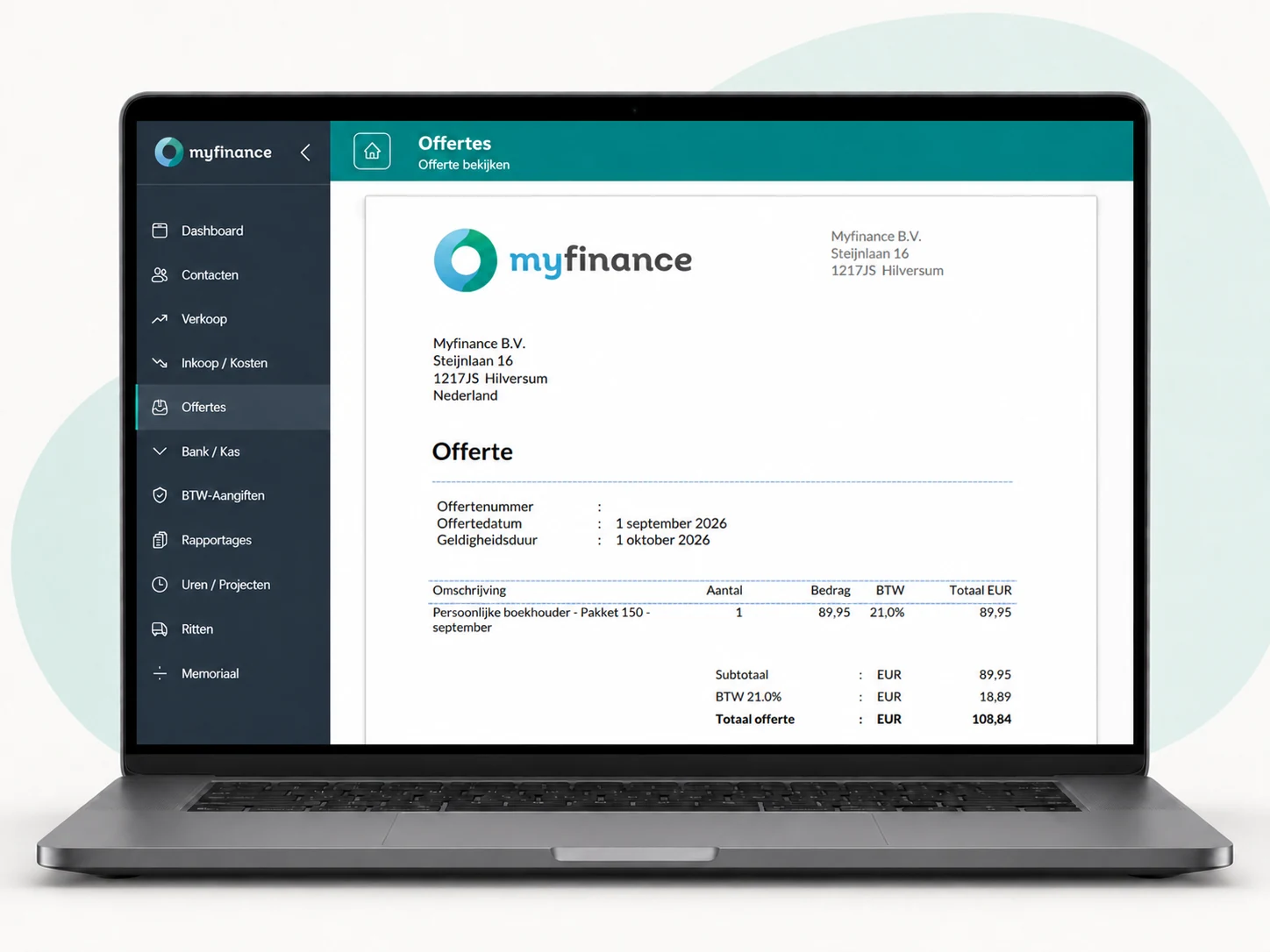 Offerte maken en omzetten naar een factuur in Myfinance