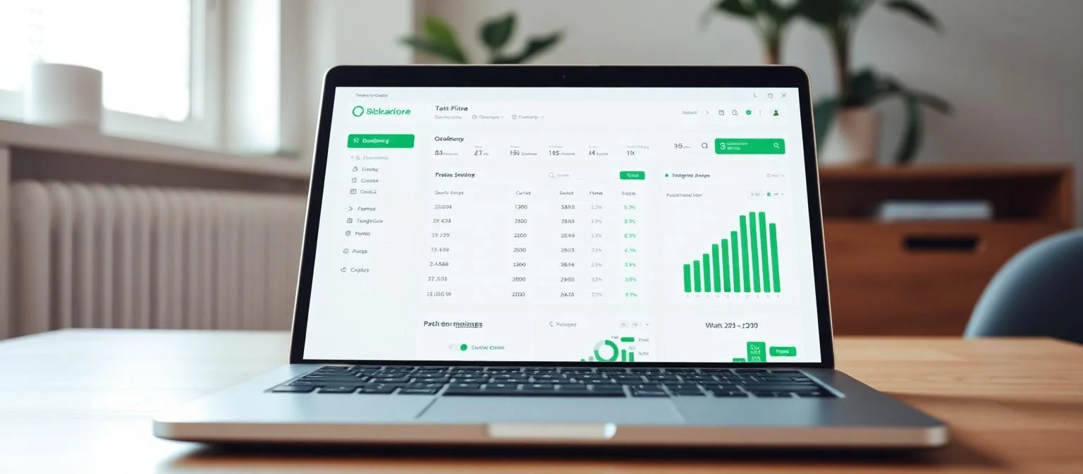Boekhouddashboard op laptop